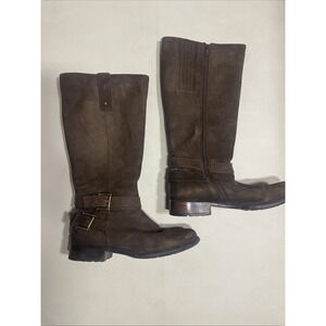 Clarks Women's Plaza Steer Leather Zip up Boots Size: 9 Brown Buckles